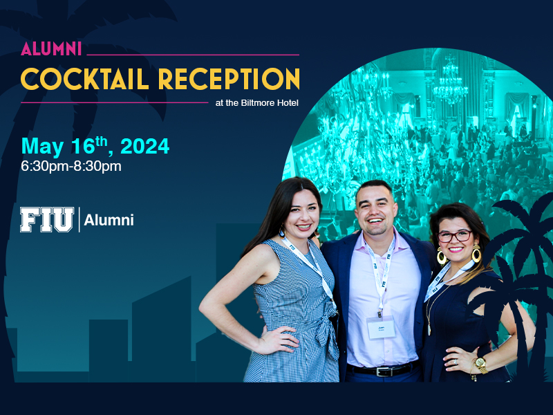 Alumni Cocktail Reception save the date graphic